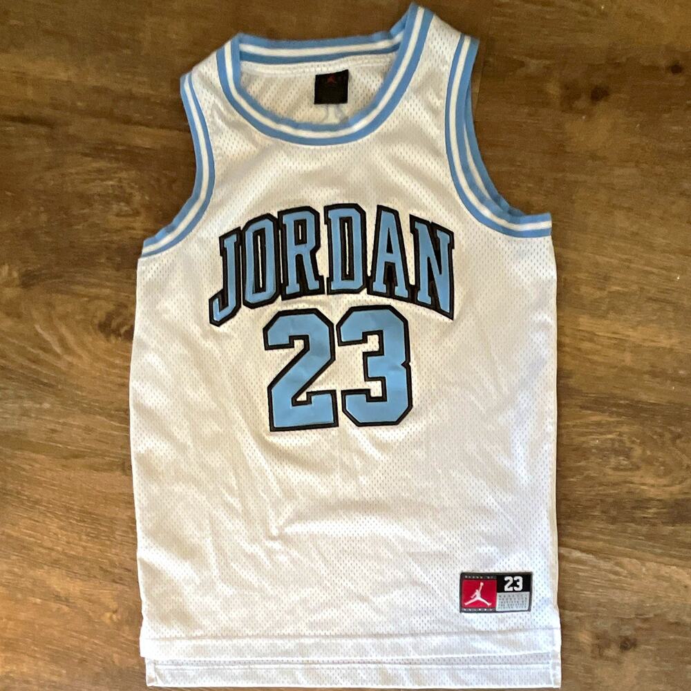 Jordan Basketball Jersey "JORDAN" Michael Jordan #23 White/Blue Tank Top